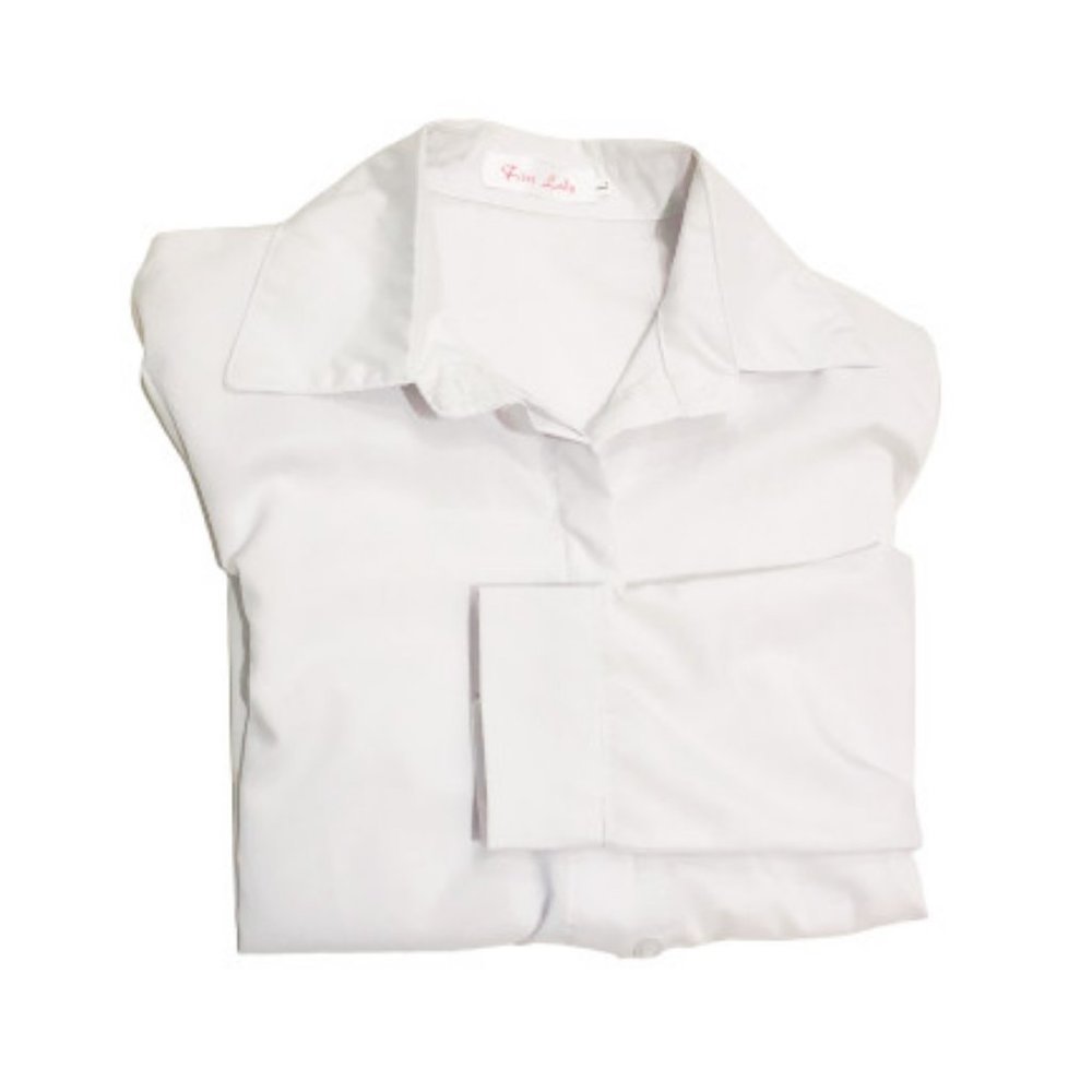 FIRST LADY Light Solid White Blouse